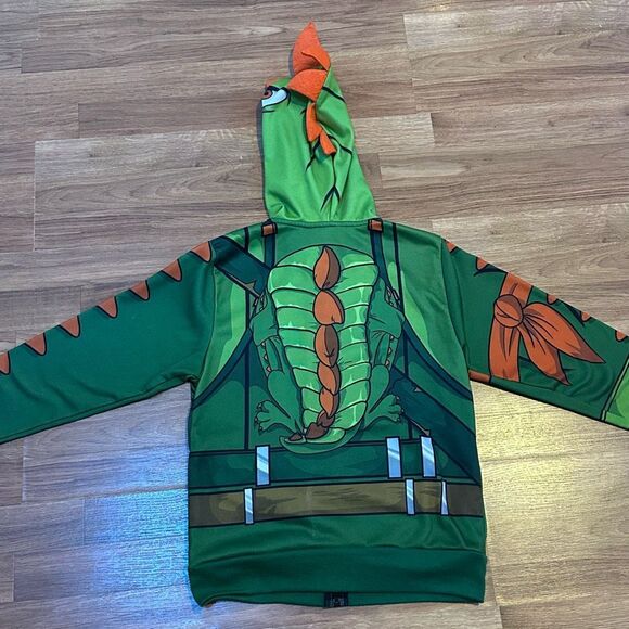 Fortnite Rex Zip-Up Hoodie Jacket Green | Youth Size Medium - Picture 3 of 15